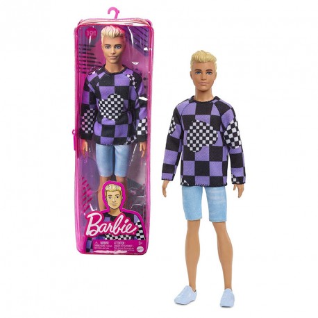 BARBIE KEN FASHIONISTA SUDADERA CORAZONES A CUADROS