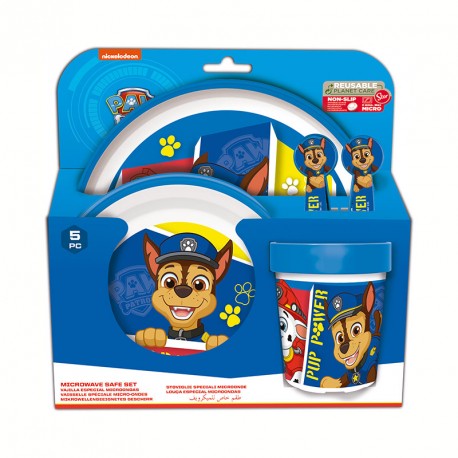 VAJILLA PAW PATROL5 PCS ANTIDESLIZANTE PREMIUM BICOLOR