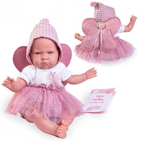 MUÑECA MI PRIMER REBORN BERTA CON ALITAS DE MARIPOSA 52 CM
