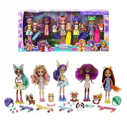 ENCHANTIMALS CITY TAILS PACK 5 MUÑECAS SKATE