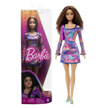 BARBIE FASHIONISTA VESTIDO ESTAMPADO MARMOL