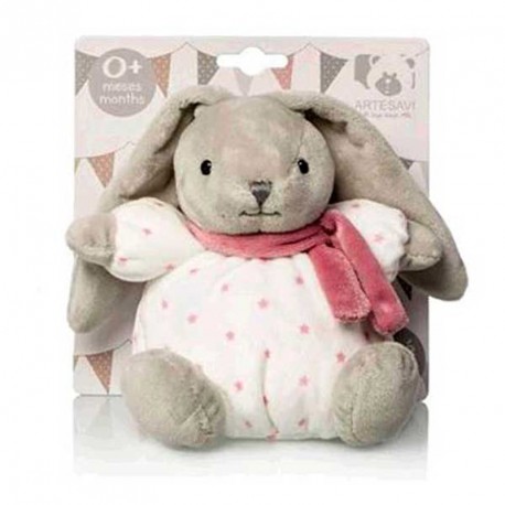 BABY CONEJITO ESTRELLAS ROSA SONAJERO 15 cm.