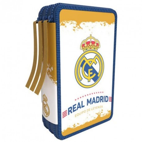 PLUMIER REAL MADRID 3 PISOS C/MATERIAL ESCOLAR