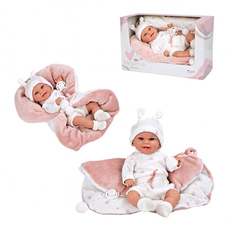 MUÑECA ELEGANCE 35 CM BABYTO ROSA MANTA (MUÑECO DE PESO)