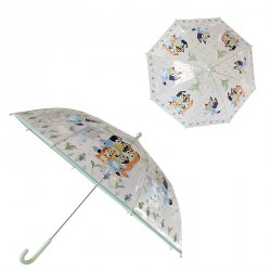 BLUEY PARAGUAS MANUAL INF.48 cm.TRANSPARENTE