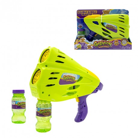 GAZILLION DOUBLE BUBBLE BLASTER 2 EN 1 PISTOLA & MAQUINA DE POMPAS CON SOLUCION DE 236 ML