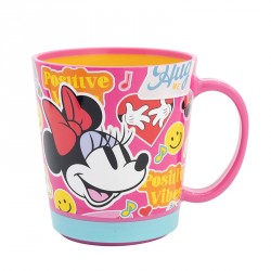TAZA MINNIE MOUSE FLOWER POWER ANTIVUELCO PP 410 ML