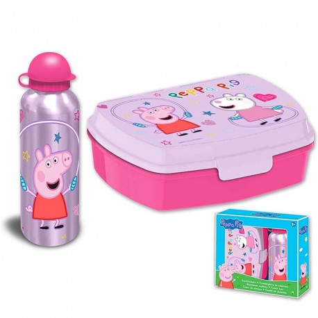 CANTIMPLORA ALUMINIO 500ML + SANDWICHERA PEPPA PIG 