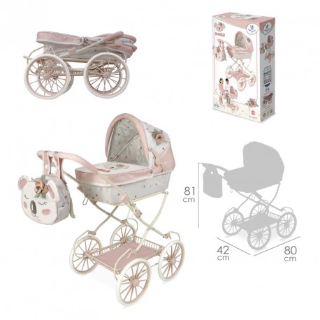 KOALA COCHE DE MUÑECA PLEGABLE CON MOCHILA PARA MUÑECAS DE HASTA 48 CM.   