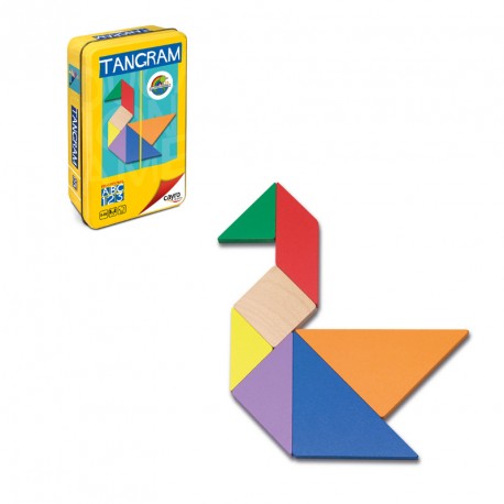 TANGRAM DE COLORES EN CAJA DE METAL