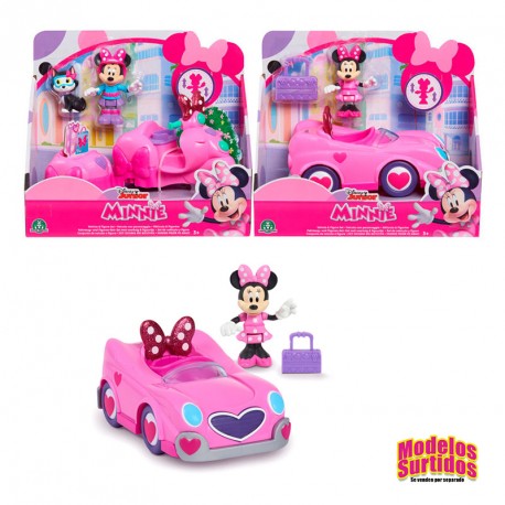 VEHICULO Y FIGURA ARTICULADA MINNIE MOUSE - COCHE O MOTO