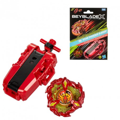 BEYBLADE X LANZADOR PREMIUM CON PEONZA Y LANZADOR ROJO