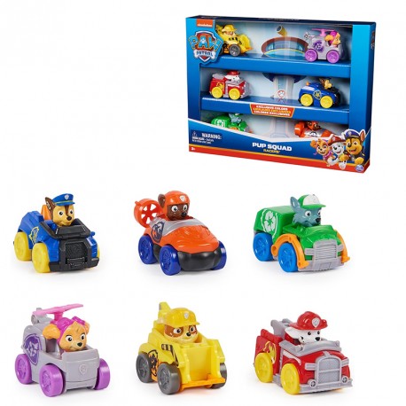 PATRULLA CANINA GIFT PACK 6 VEHICULOS PUP SQUAD RACER 
