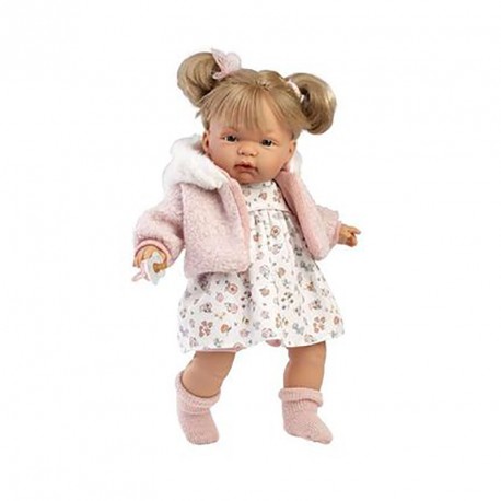 MUÑECA JOELLE LLORONA CHAQUETA ROSA 38CM