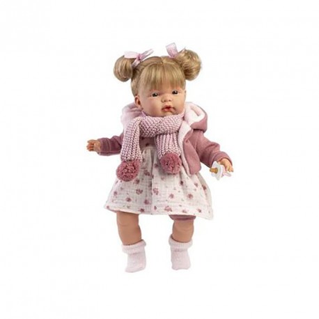MUÑECA JOELLE LLORONA CHAQUETA FUXIA 38CM