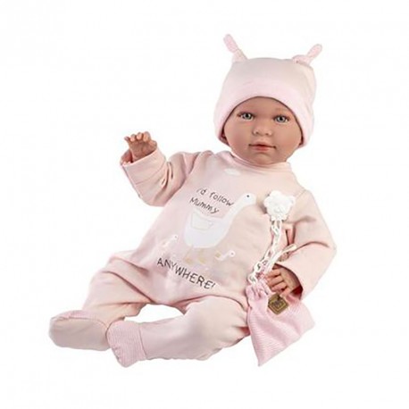MUÑECA MIMI RN LLORONA PIJAMA ROSA 42CM