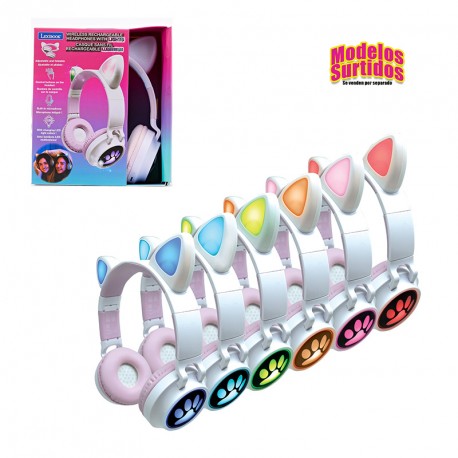 AURICULARES INALAMBRICOS RECARGABLES CON FORMA DE OREJAS DE GATO