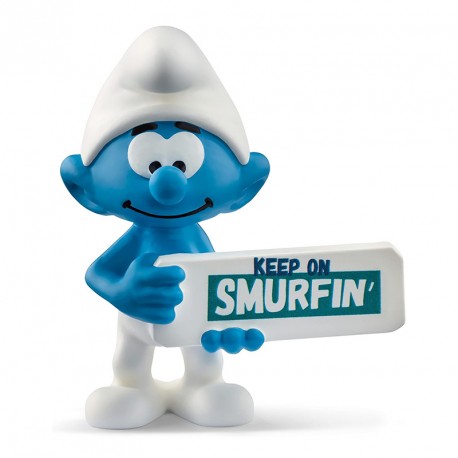 FIGURA PITUFO CON CARTEL SMURFIN