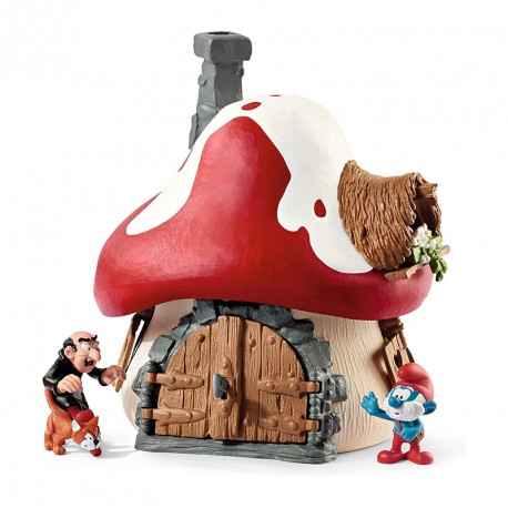 FIGURA CASA DE PITUFOS CON 2 FIGURAS