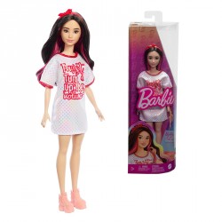 BARBIE FASHIONISTAS VESTIDO BLANCO TOPITOS COLORES