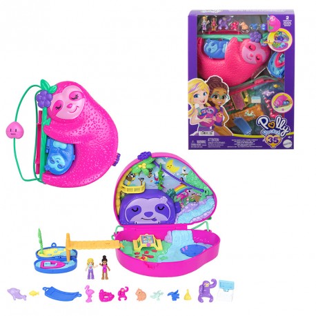 POLLY POCKET COFRE FAMILIA DE PEREZOSOS 2 EN 1