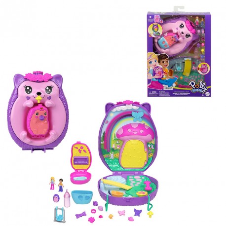 POLLY POCKET COFRE-BOLSO MAMA ERIZO Y BEBE PARA MINI MUÑECAS