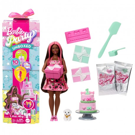 BARBIE PARTY REVEAL MUÑECA ROJA CON SORPRESAS