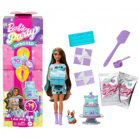 BARBIE PARTY REVEAL MUÑECA AZUL CON SORPRESAS