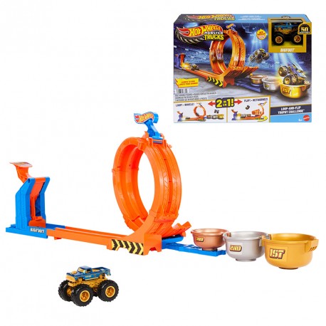 HOTWHEELS MONSTER TRUCKS TROFEO DEL DESAFIO BIGFOOT PISTA PARA COCHES DE JUGUETE