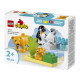 DUPLO FAMILIAS DE LA FAUNA SALVAJE PINGÜINOS Y LEONES