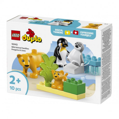 DUPLO FAMILIAS DE LA FAUNA SALVAJE PINGÜINOS Y LEONES