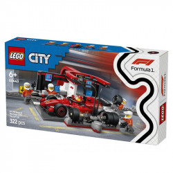 CITY PARADA EN BOXES DE F1 Y EQUIPO DE MECANICOS CON COCHE FERRARI