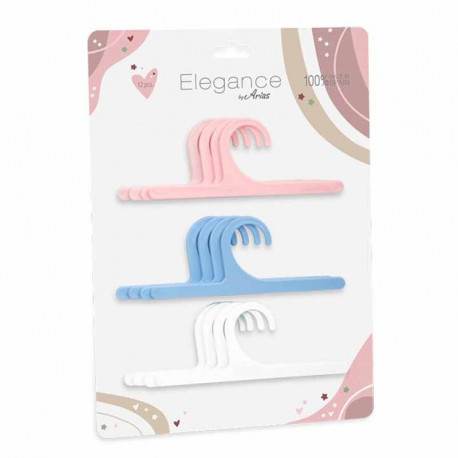 SET PERCHAS 4 ROSA, 4 AZUL, 4 BLANCA ( 12 UNIDADES)