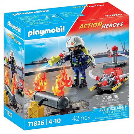 ACTION HEROES BOMBERO CON BOMBA DE AGUA