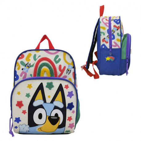 BLUEY MOCHILA 30CM BOLSILLO FRONTAL - RAINBOW