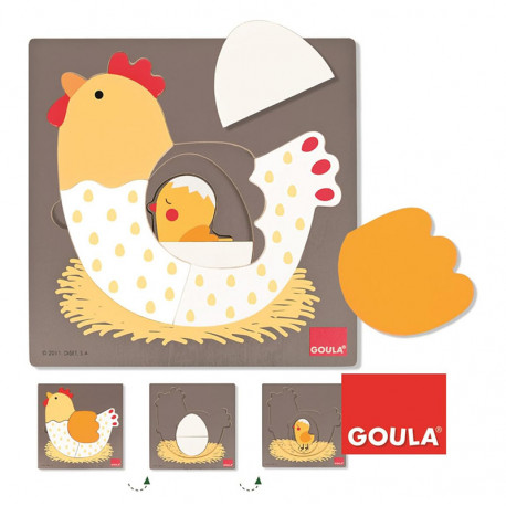 GOULA PUZZLE 3 NIVELES GALLINA  