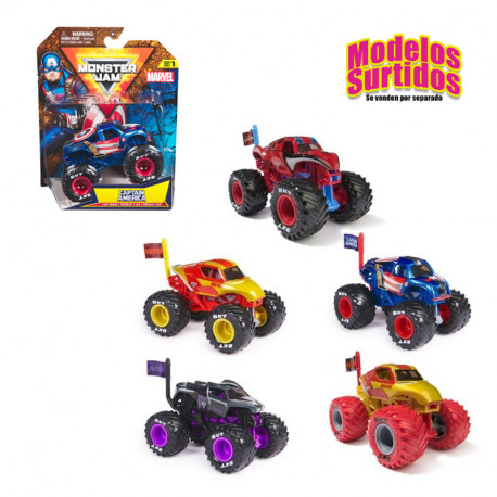 MONSTER JAM SURTIDO VEHICULO MARVEL 1:64