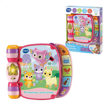 PRIMERAS CANCIONES ROSA LIBRO INTERACTIVO PARA BEBES
