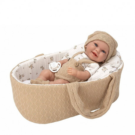 MUÑECA ELEGANCE 33 CM BABYTO MARRON CAPAZO BOLSA (CUERPO VINYL, SEXO NIÑO)