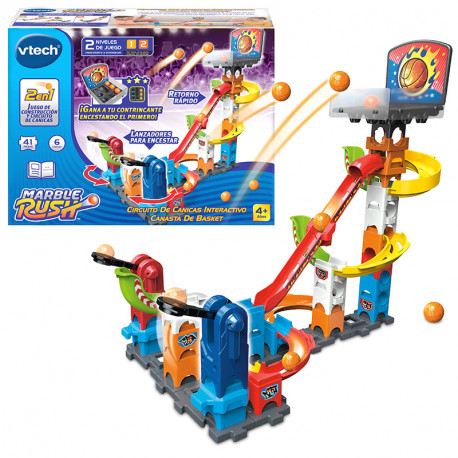 MARBLE RUSH CANASTA DE BASKET CIRCUITO DE CANICAS INTERACTIVO 