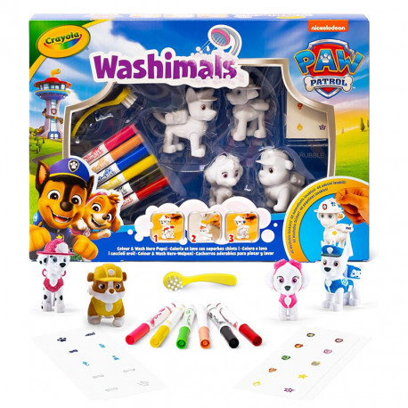 WASHIMALS PAW PATROL SET 4 MASCOTAS CON STICKERS