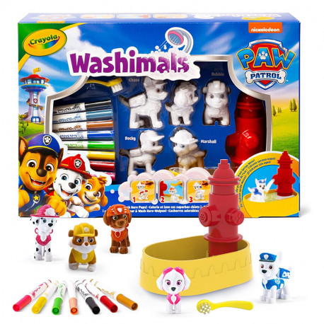 WASHIMALS PAW PATROL SET 5 MASCOTAS CON BAÑERA BOCA DE INCENDIOS 