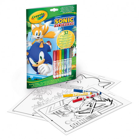 LIBRO ACTIVIDADES Y COLOREAR SONIC CON 7 ROTULADORES 