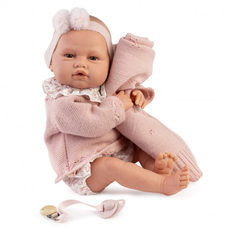 MUÑECA BABY LOVE REBORN CONJUNTO DE PUNTO 50 CM