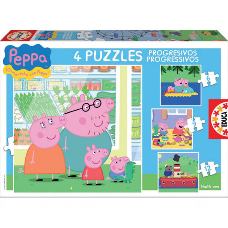 PUZZLE PROGRESIVOS PEPPA PIG 6P+