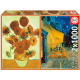 PUZZLE 2x1000P LOS GIRASOLES + TERRAZA DE CAFE POR LA NOCHE