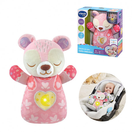 PELUCHE DE CUNA OSITO MELODIAS ROSA