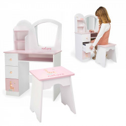 TOCADOR NATURE 65X36X95 CM / MEDIDA TABURETE: 29X24X34,50 CM