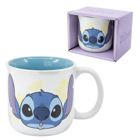 TAZA CERAMICA DESAYUNO 400 ML EN CAJA REGALO STITCH PALMS YOUNG ADULT