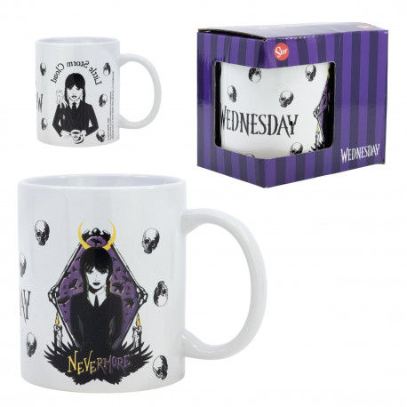 TAZA CERAMICA 325 ML EN CAJA REGALO WEDNESDAY YOUNG ADULT